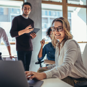 Marketing experts working on new strategies Marketing experts working on new strategies