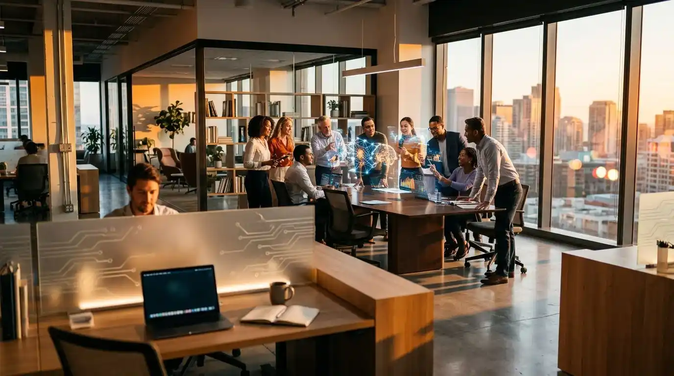 KORE1 staffing professionals in a modern office