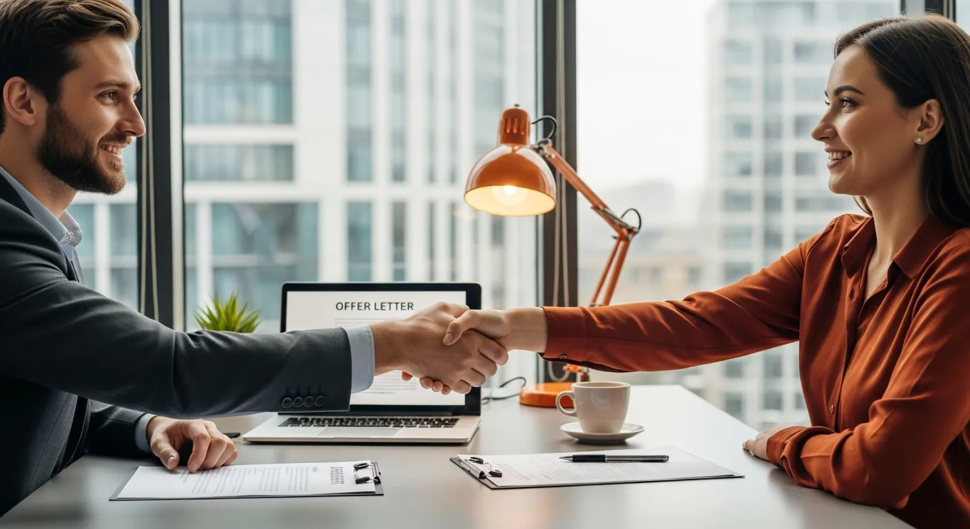 Two professionals completing a contract-to-hire agreement for game developer placement