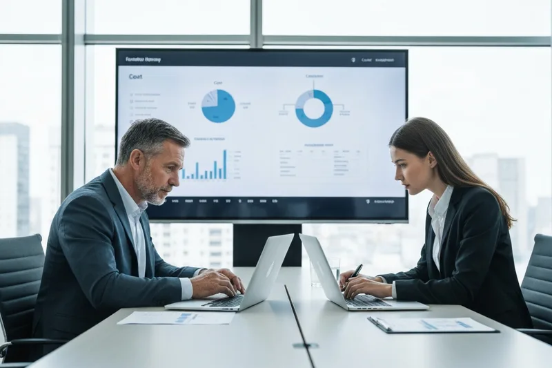 Business executive comparing technology leadership options, fractional CTO cost comparison