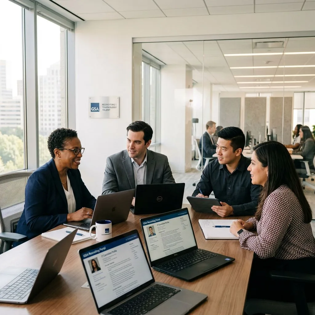 KORE1 government IT staffing recruiters reviewing cleared candidate profiles