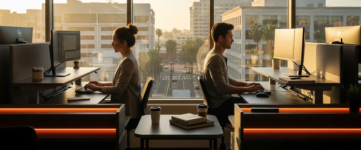 KORE1 AI staffing team workspace with prompt engineers collaborating on LLM integration projects