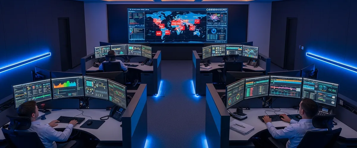 Information security analyst career guide featuring a security operations center overview