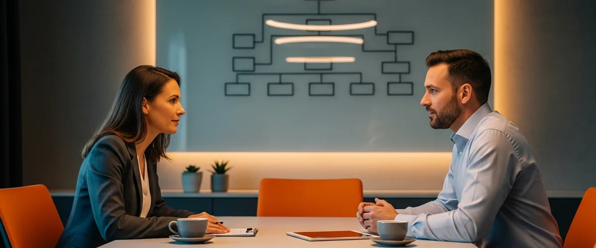 CTO and staffing consultant discussing IT outsourcing versus local hiring strategy