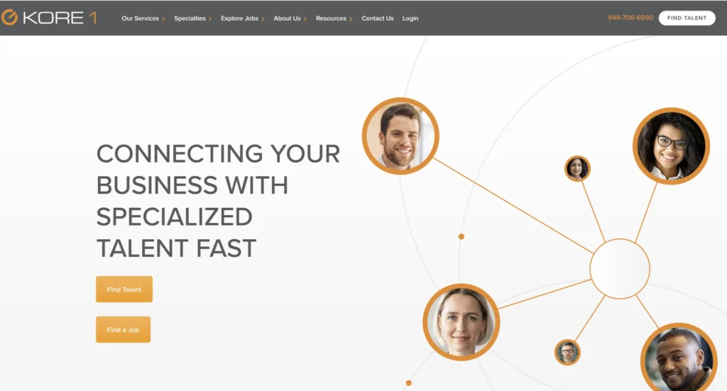 Insight Global staffing and professional services company homepage showing enterprise hiring capabilities in Orange County California