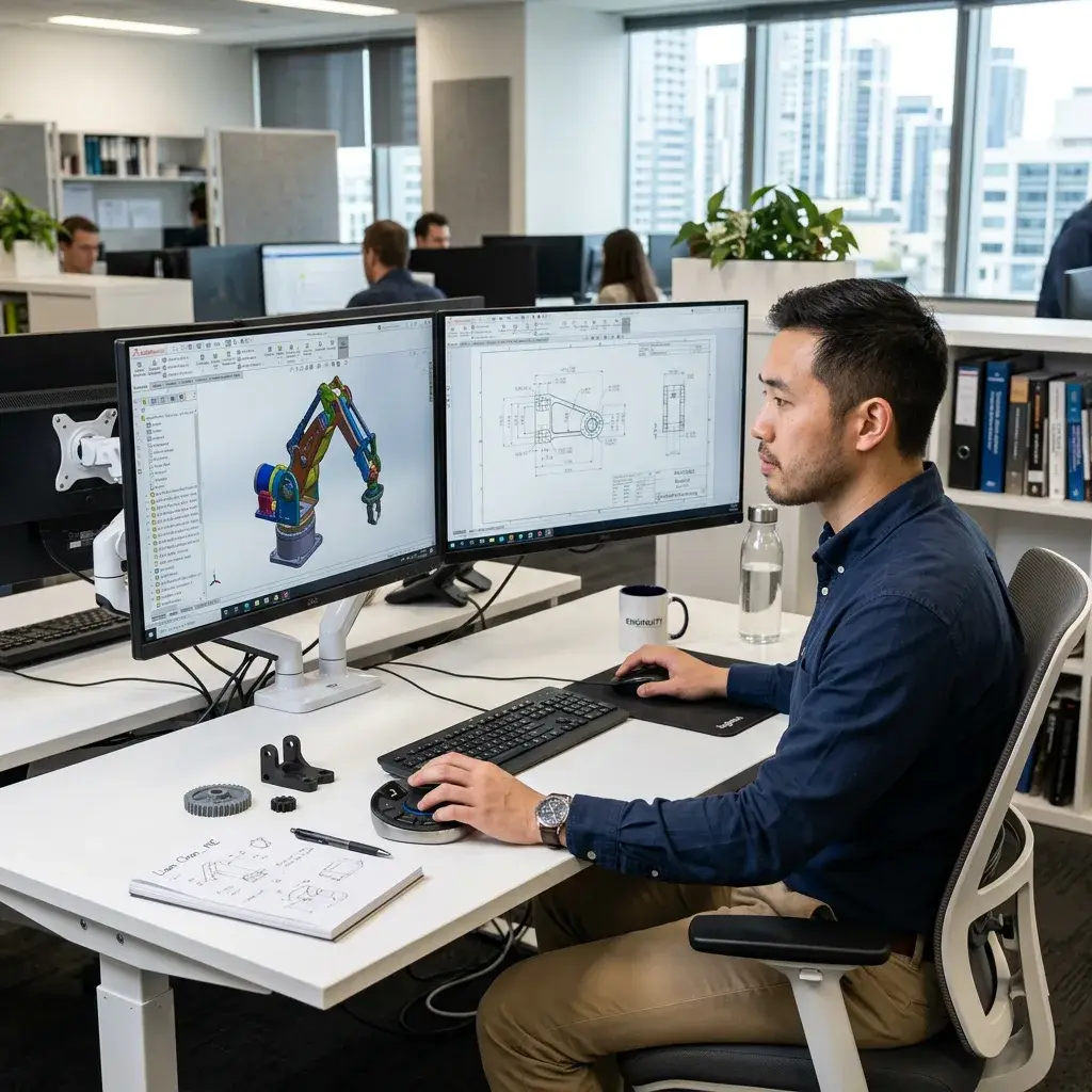 Engineering recruiter in discussion with mechanical engineering candidate