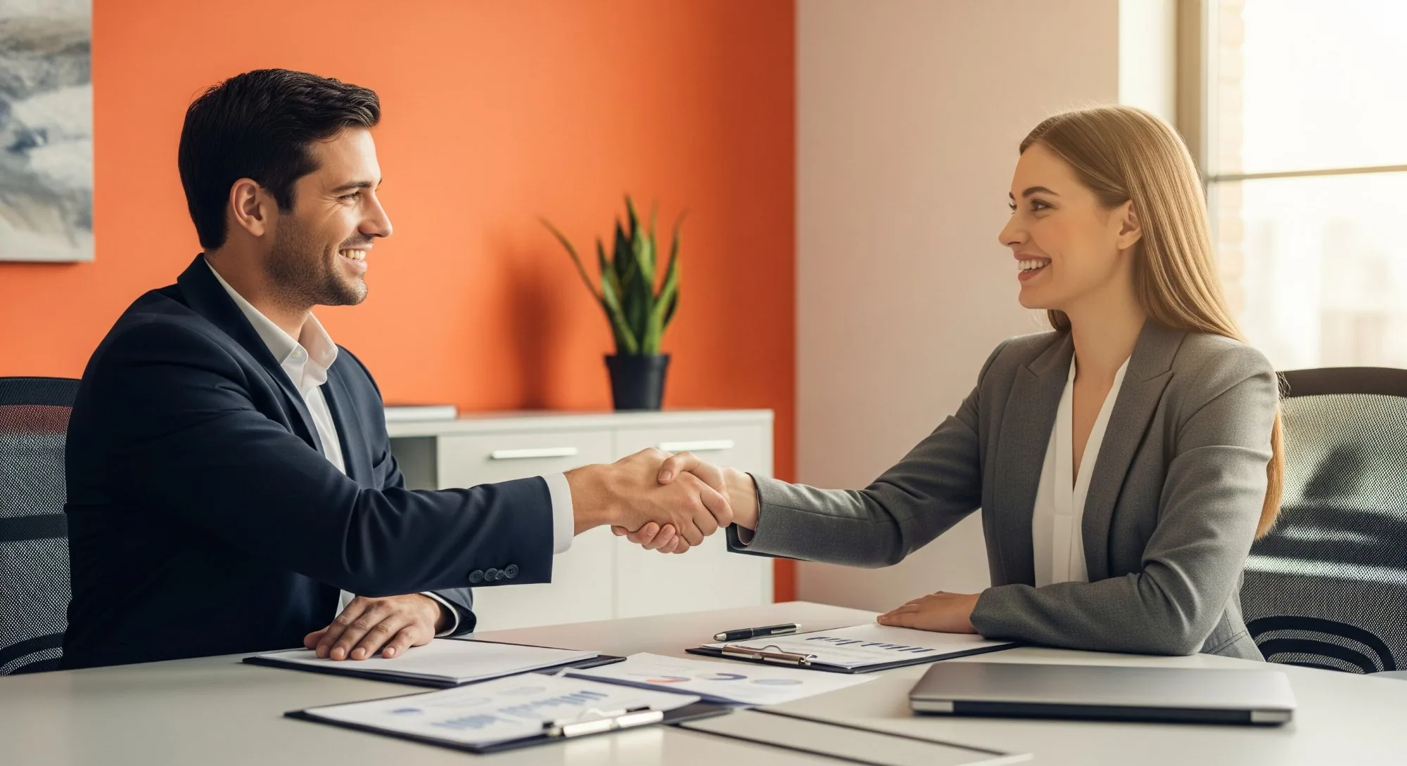 HR manager reviewing W-2 contractor payroll outsourcing documents on a laptop