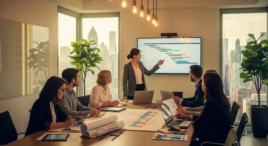 Project staffing team in conference room, KORE1