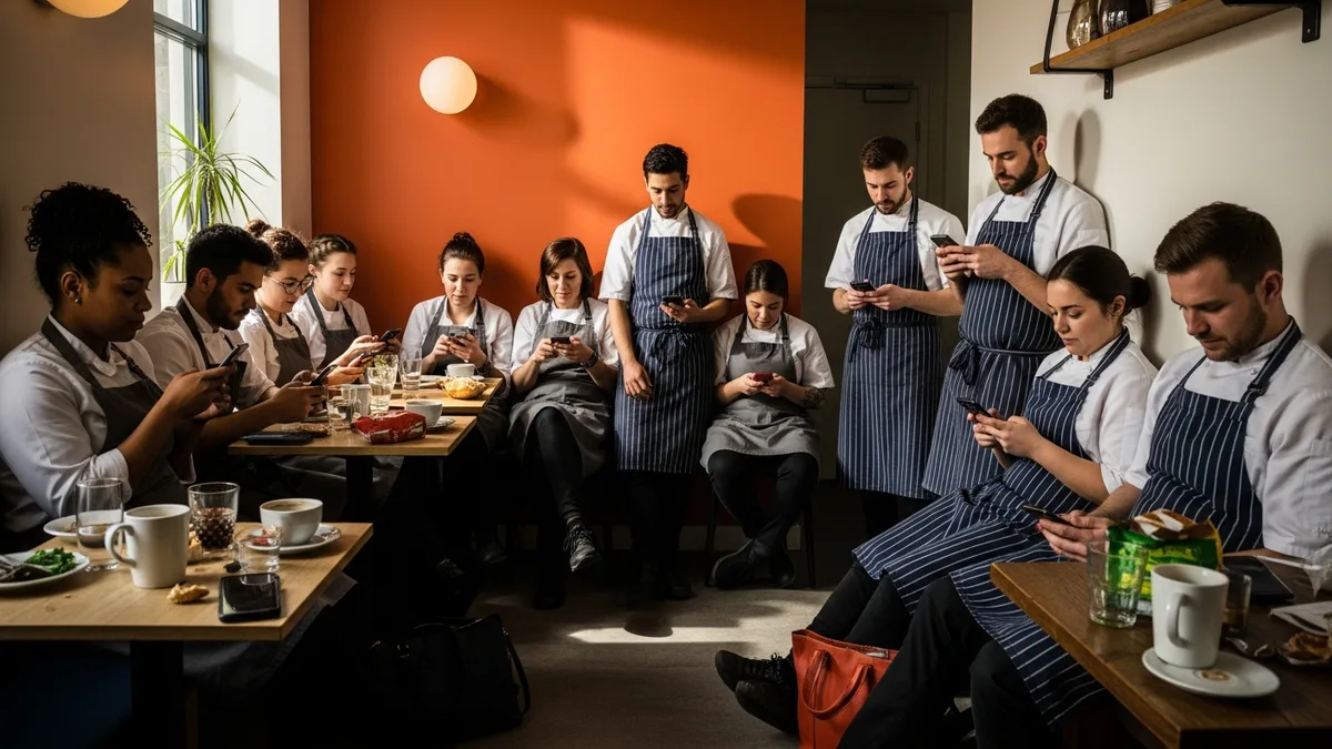 Restaurant employees reviewing paycheck details on phone, 2026 no tax on tips deduction for restaurant workers