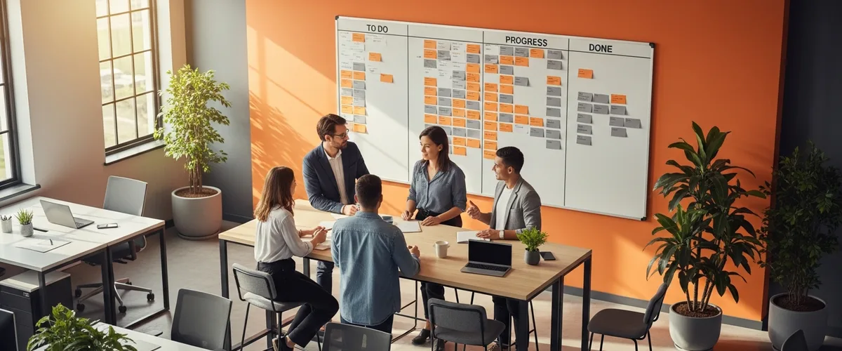 Scrum Master Salary Guide 2026 agile team workspace with kanban board