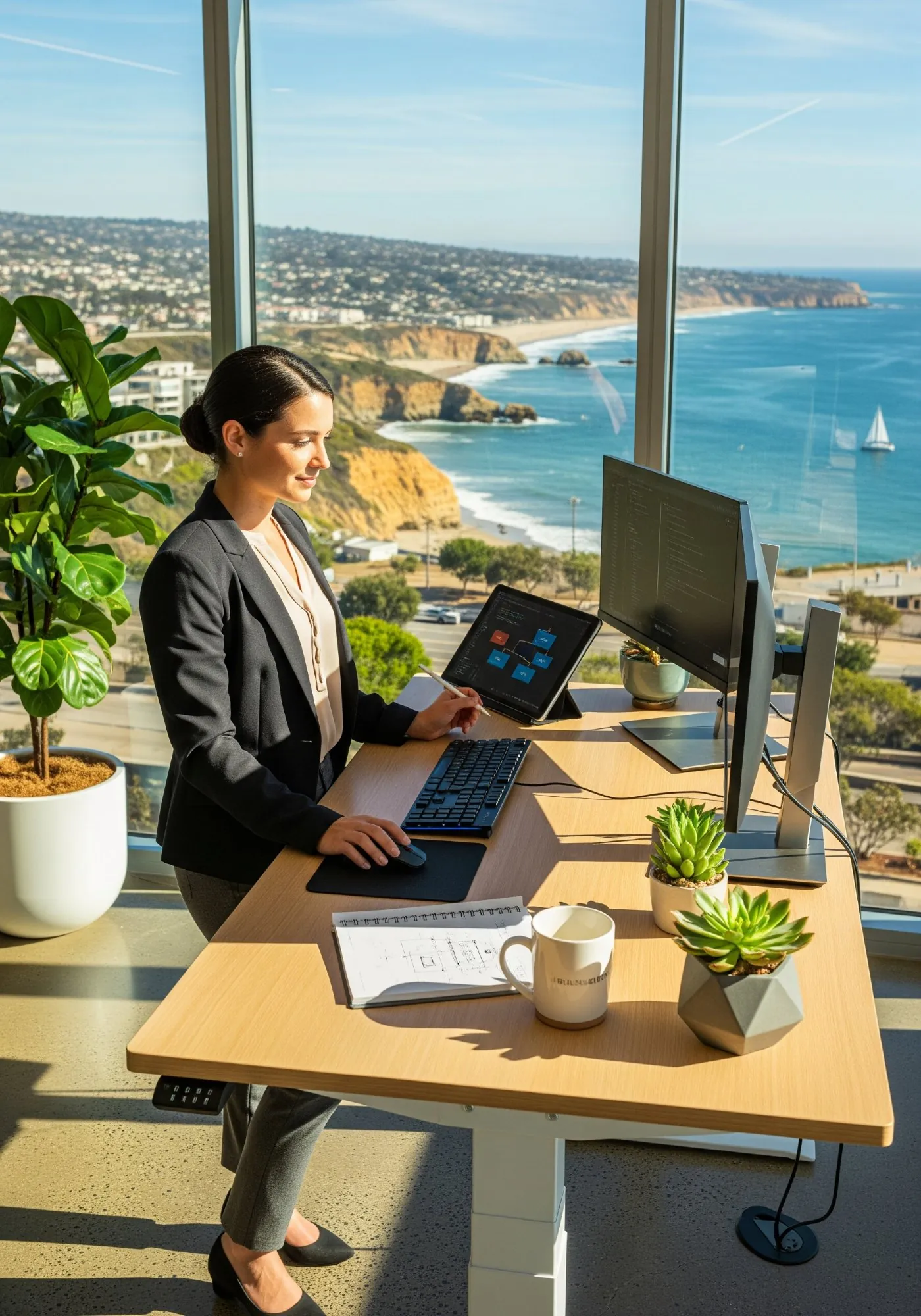 Software engineer at a La Jolla coastal office — the kind of talent KORE1 places in San Diego