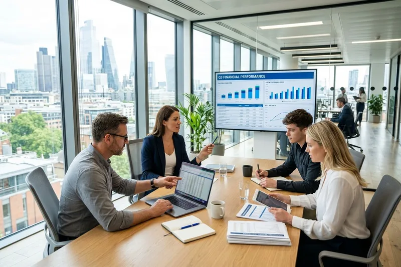 Finance professionals collaborating in a modern Denver office
