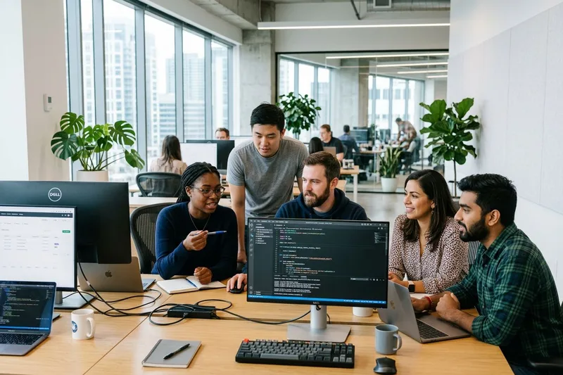 IT professionals collaborating in a modern Denver tech office