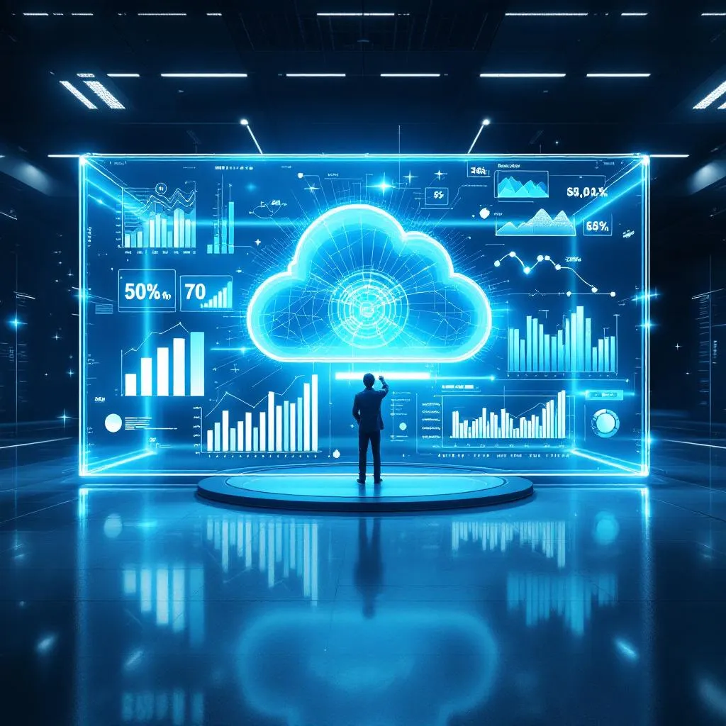Cloud engineer salary guide 2026 hero image showing professionals analyzing salary data and cloud infrastructure metrics in a modern data center control room with holographic displays and orange accent lighting