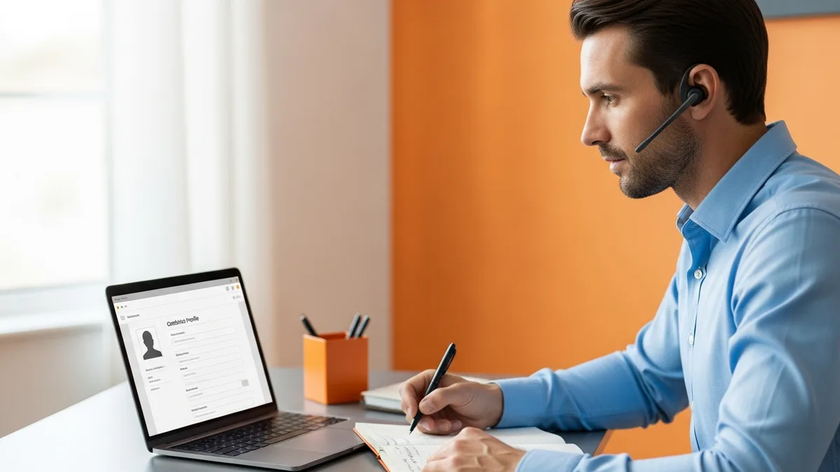 Accounting staffing agency recruiter phone screening a senior accountant candidate