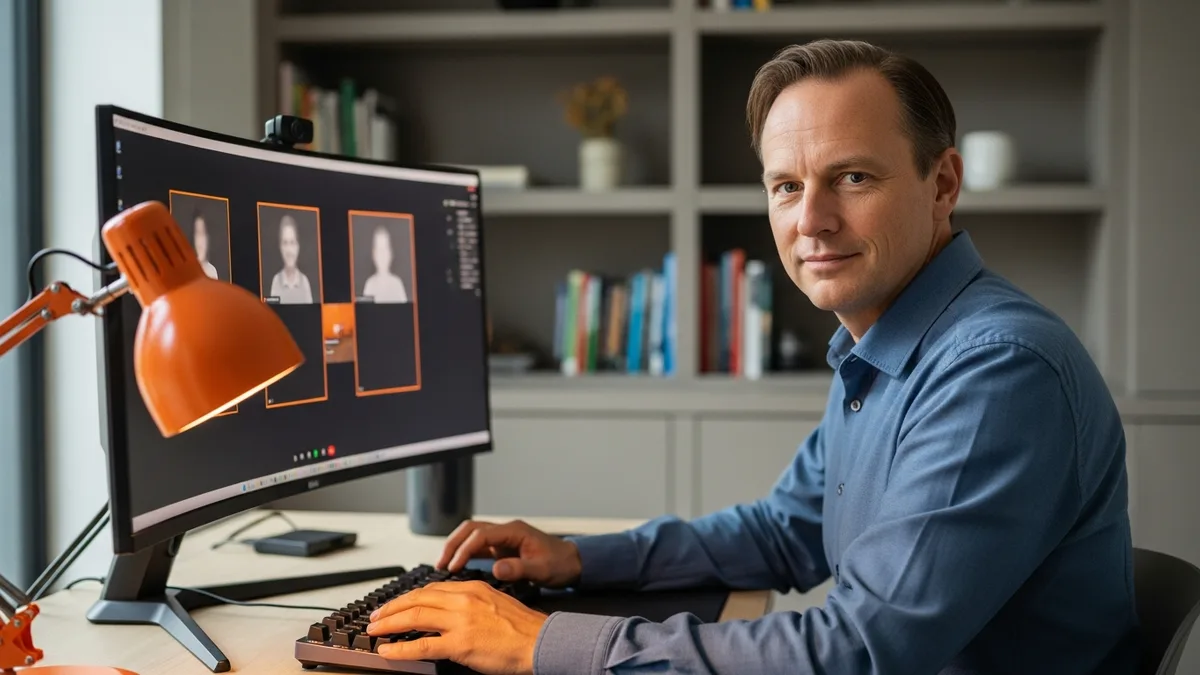 Senior engineer conducting a live video tech interview with identity verification to catch deepfake or proxy candidates