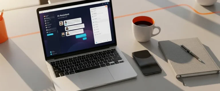 AI in the workplace tools open on a laptop at a modern professional desk