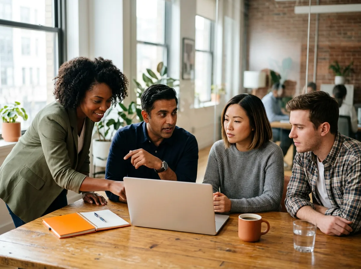 KORE1 senior blockchain engineering intake meeting in Irvine office