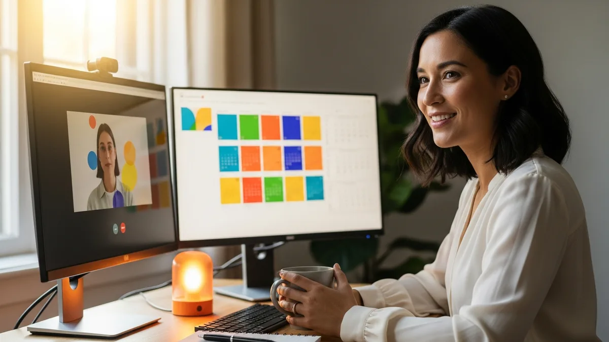 Technical recruiter on a video call with a passive candidate during talent pipeline outreach