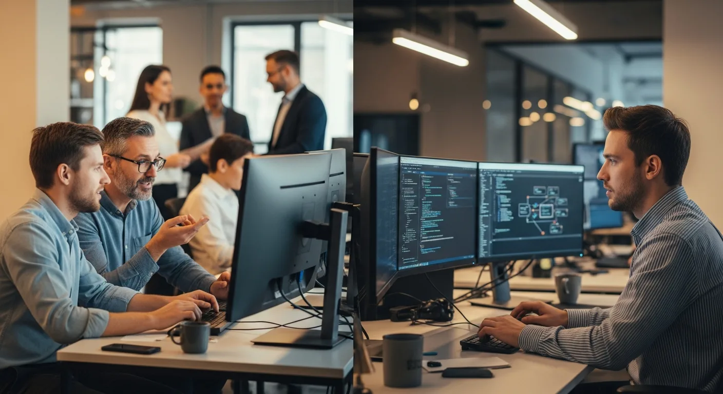 Side by side view of contract and direct hire engineers in different onboarding intensities