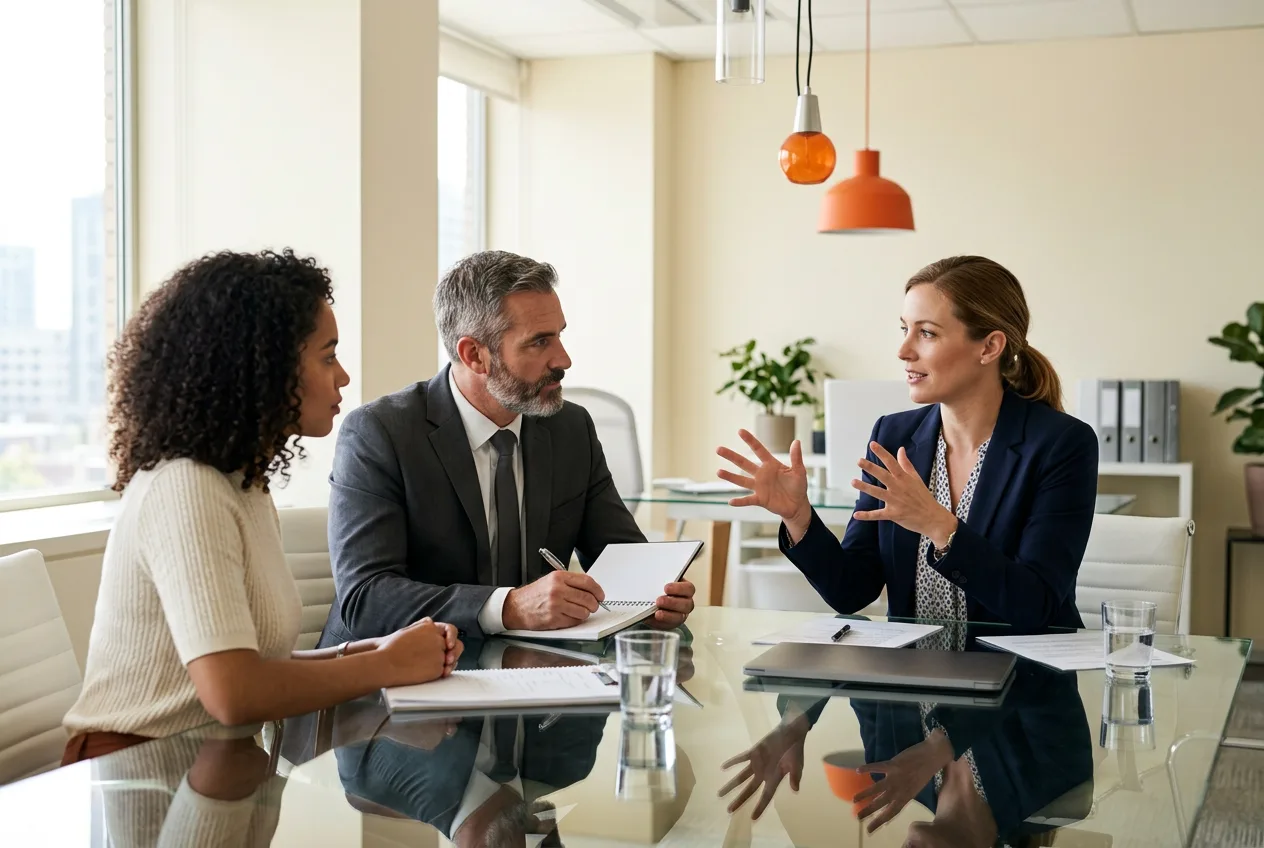 CPA team in a discussion about contract and direct-hire engagement options for licensed talent