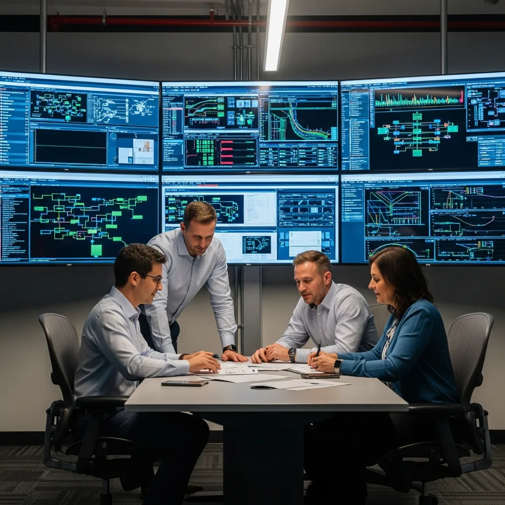 Data Center Operations Team Managing Server Infrastructure