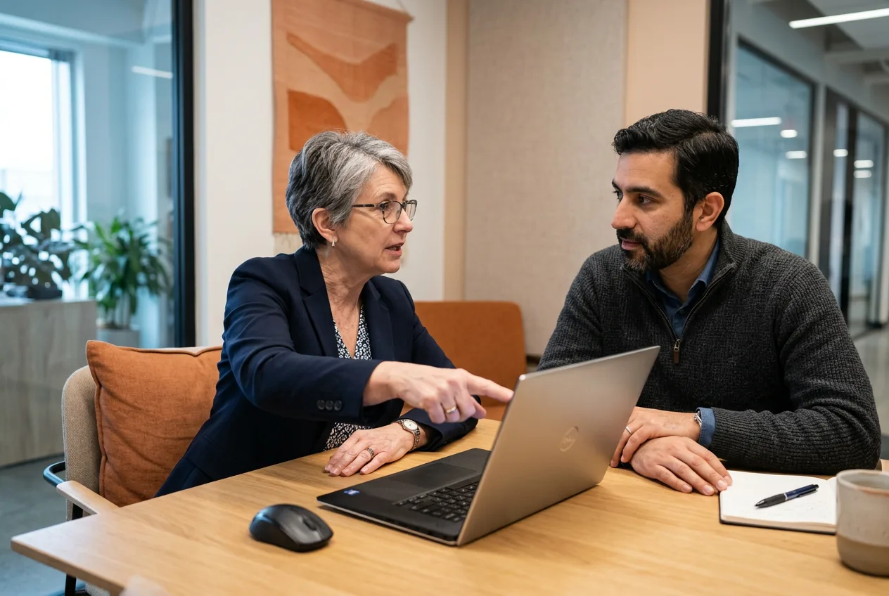 KORE1 senior recruiter reviewing data scientist candidate technical screen with engineering panelist