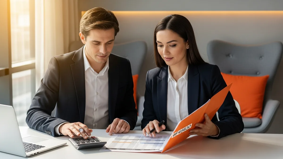 Finance and HR managers reviewing employer of record cost breakdown spreadsheet and statutory employer contributions