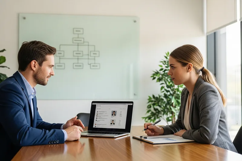 Fintech hiring manager reviewing candidate profiles for financial technology roles