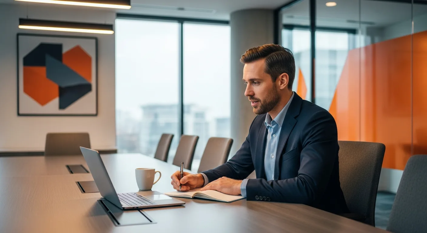 Hiring manager conducting a phone screen interview on a laptop and taking notes about an engineer candidate AI fluency
