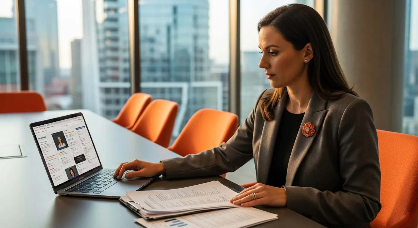 Hiring manager reviewing Go developer candidate profiles and technical qualifications in 2026