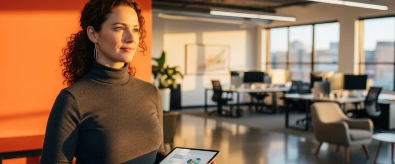 Featured image for the KORE1 2026 guide to hiring RAG engineers, with a senior AI engineering leader holding a tablet in a modern tech office