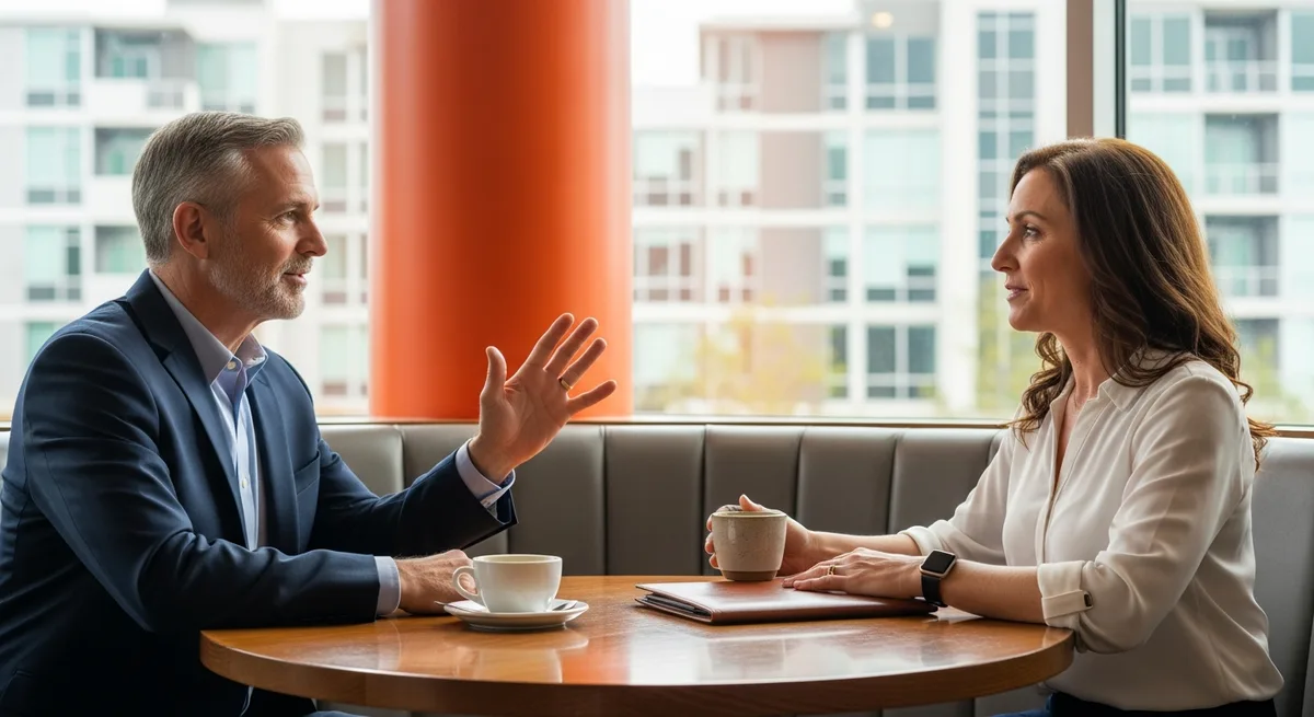 Senior staffing partner meeting with a client executive to scope a tech hiring strategy