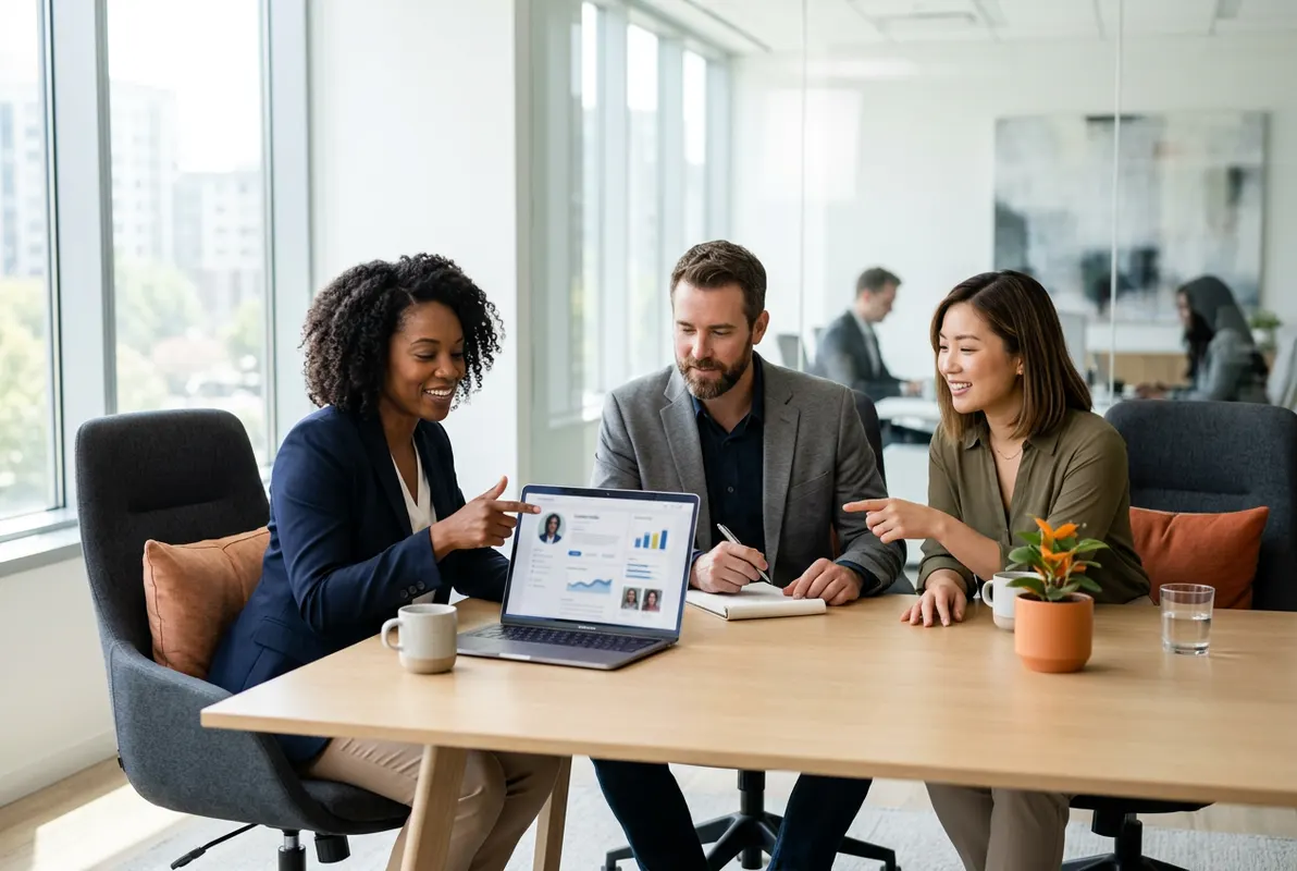 KORE1 insurance recruiting team discussing candidate placement strategy and carrier hiring plans