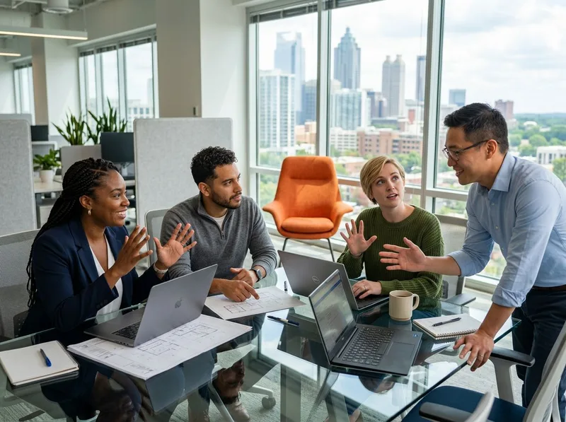 IT professionals collaborating in a Midtown Atlanta tech office