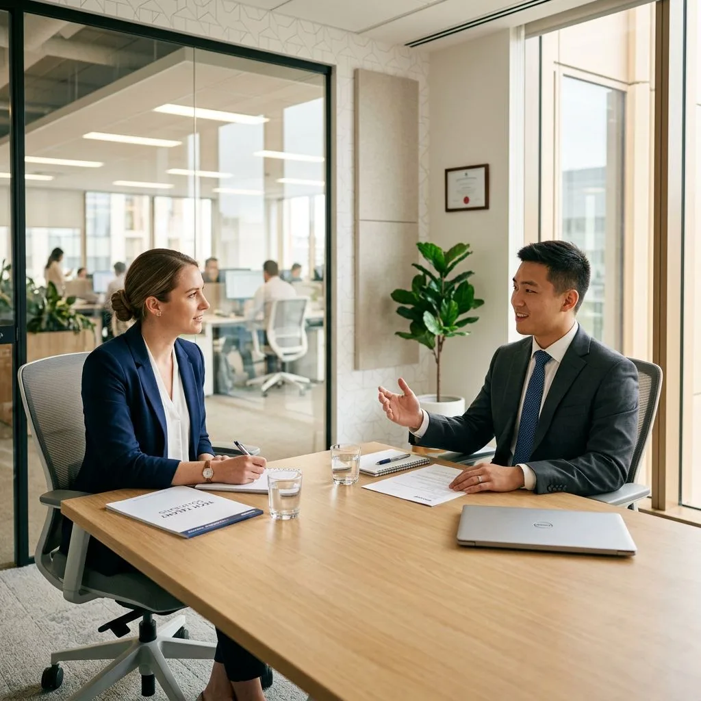 KORE1 IT recruiter conducting a structured candidate screening for a Dallas company