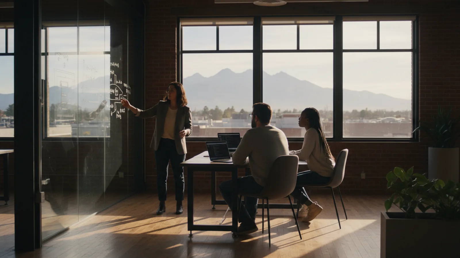 Denver tech team collaborating in a modern office near the Front Range