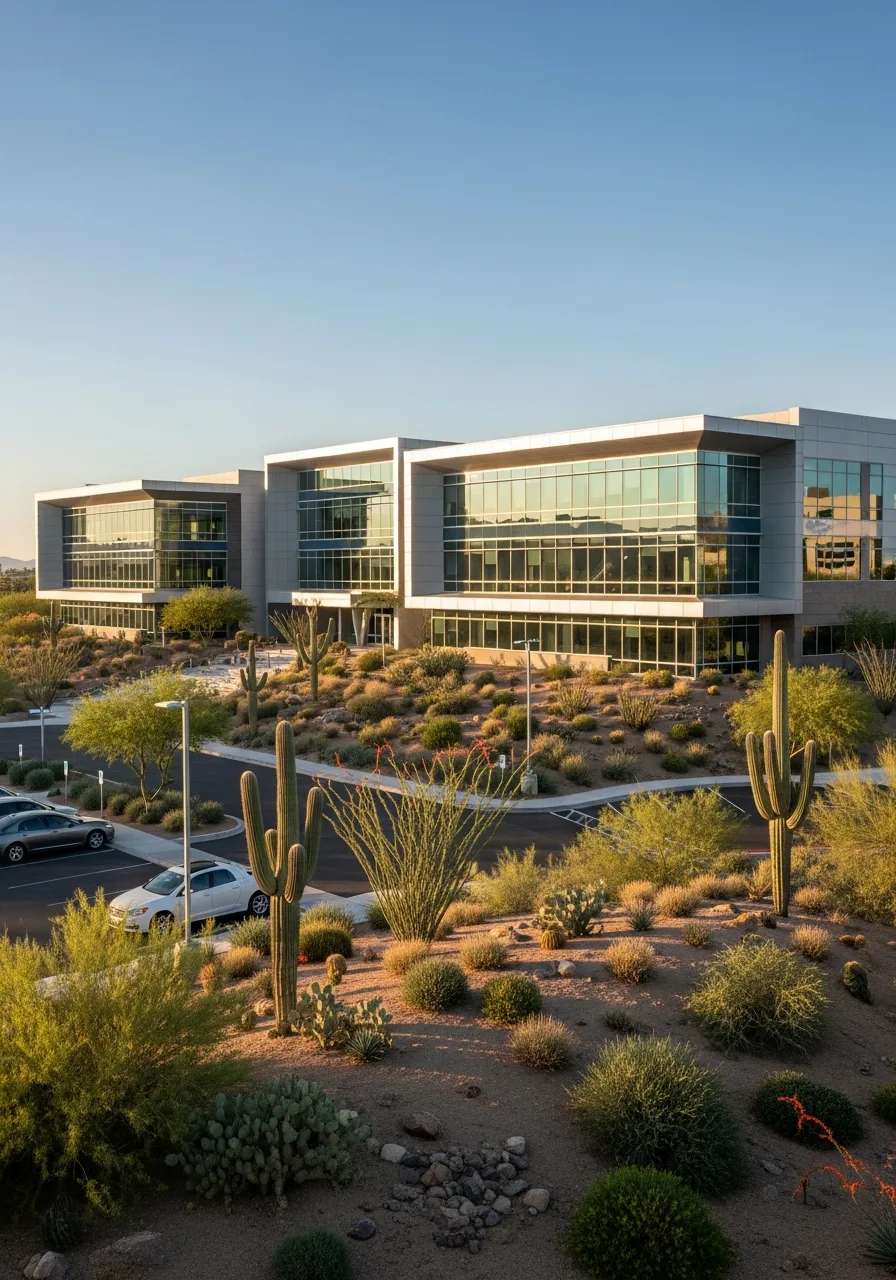 Modern semiconductor and technology campus in the Phoenix Arizona metro area