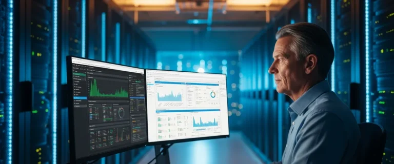 Oracle DBA working in enterprise data center managing database performance