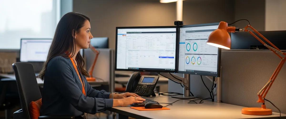 Healthcare IT professional managing Oracle Health clinical systems at EHR workstation