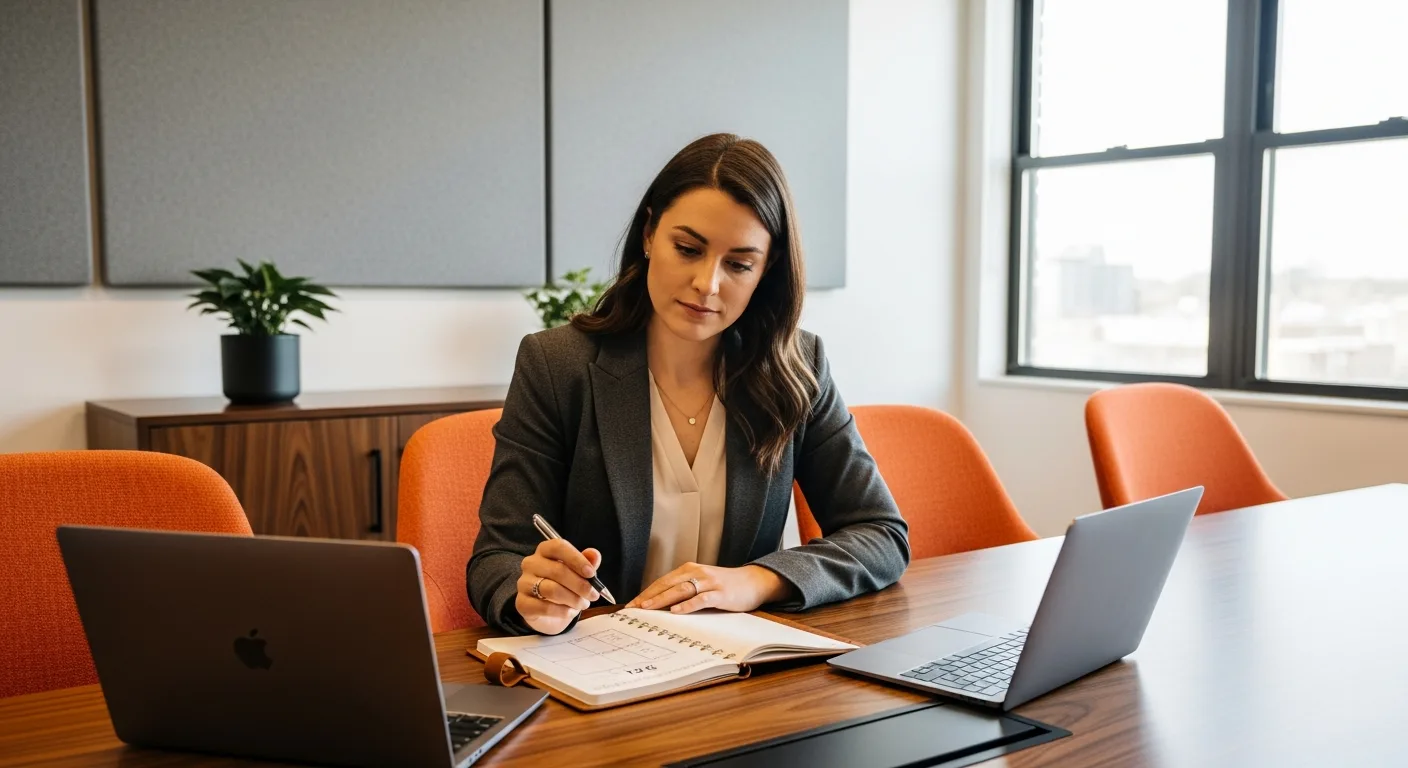 Founder comparing payroll vendor options by startup growth stage on a whiteboard