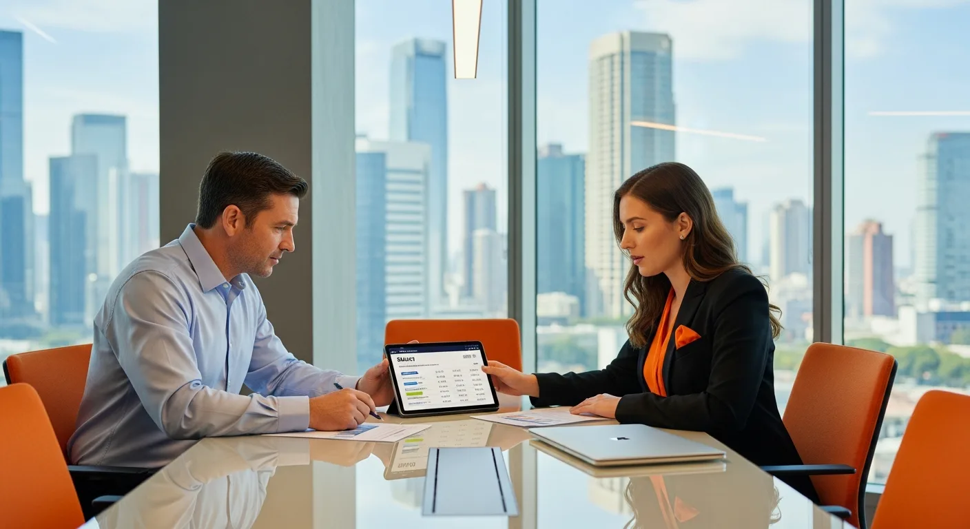 Hiring manager and recruiter reviewing QA engineer salary benchmarks