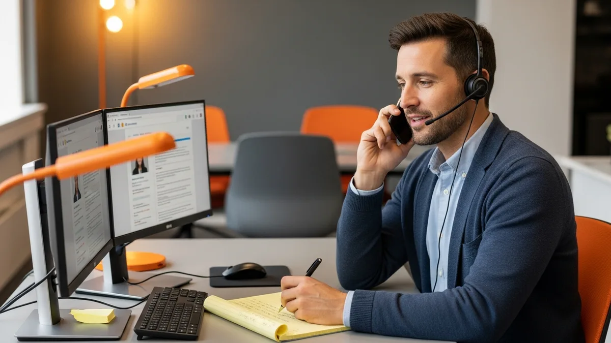 KORE1 recruiter conducting a client intake call to discuss closing identified skills gaps with contract and direct-hire candidates