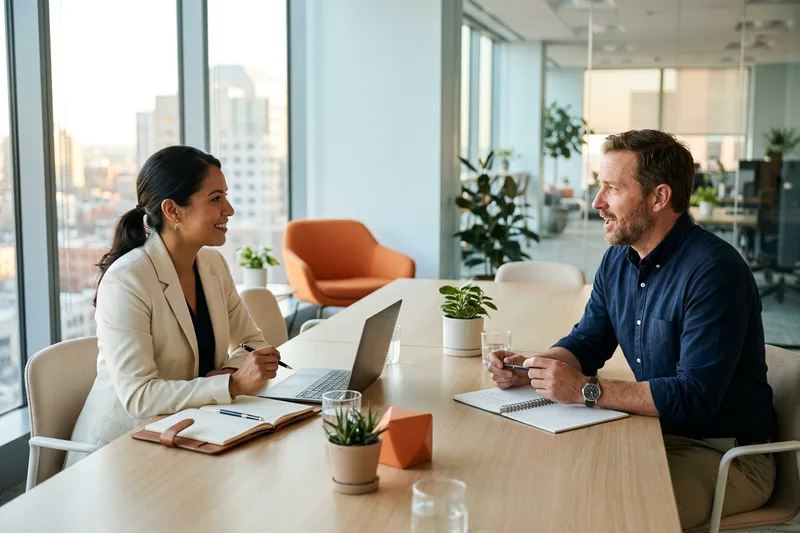 KORE1 recruiting team discussing Snowflake candidate submissions with client hiring manager