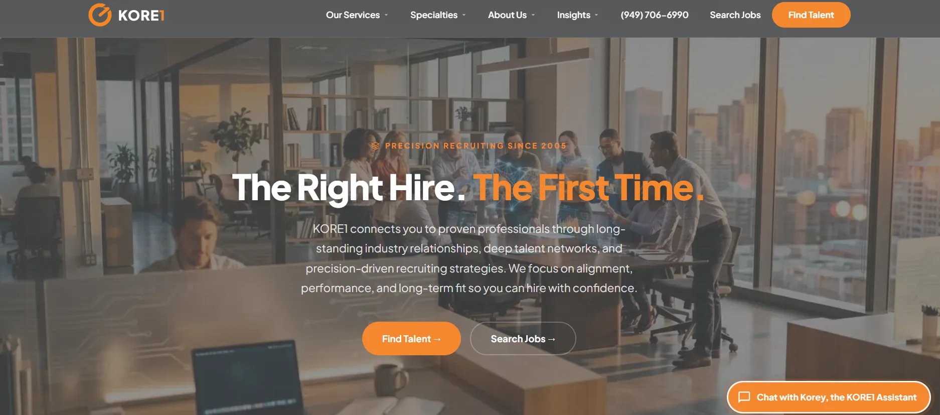 KORE1 staffing agency headquartered in Irvine California