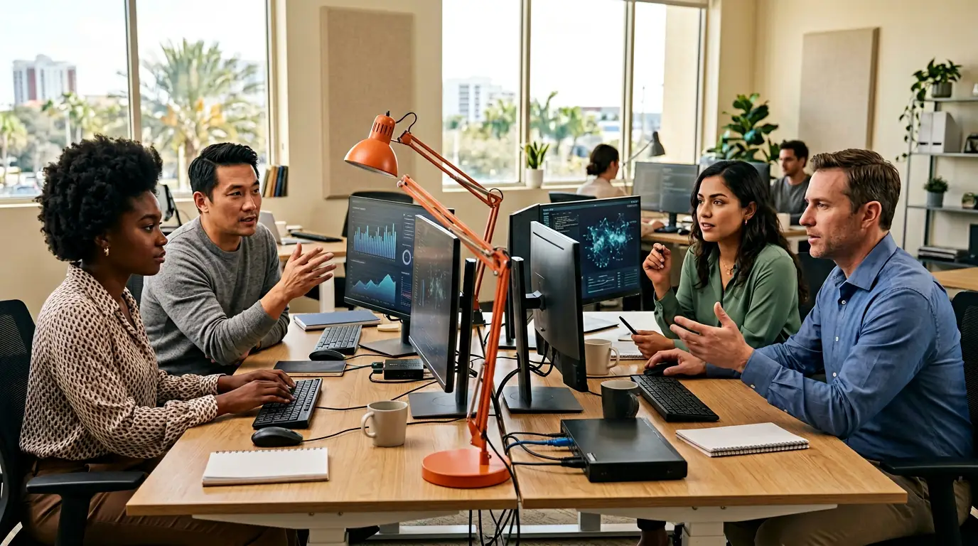 Orlando IT staffing specialists reviewing cybersecurity and cloud roles