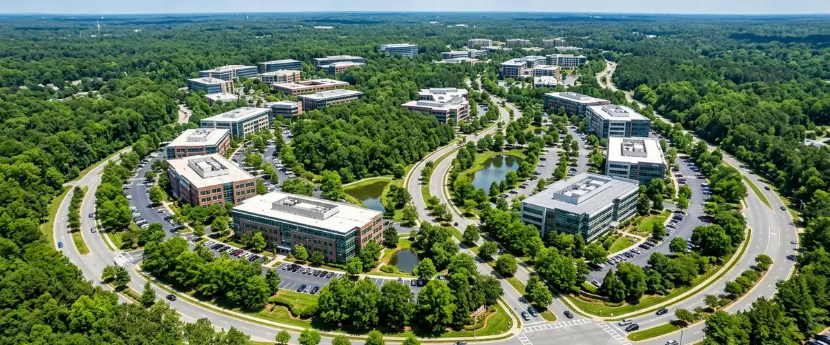 Staffing agency Raleigh NC Research Triangle Park aerial view