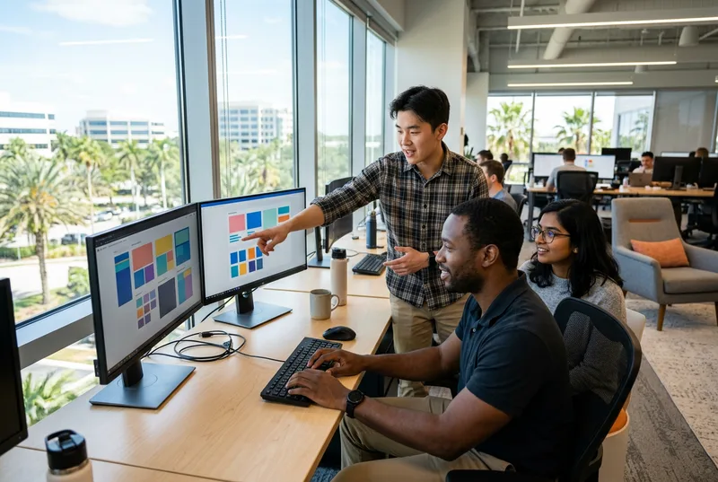 Software engineering team at a Tampa technology company staffed by KORE1