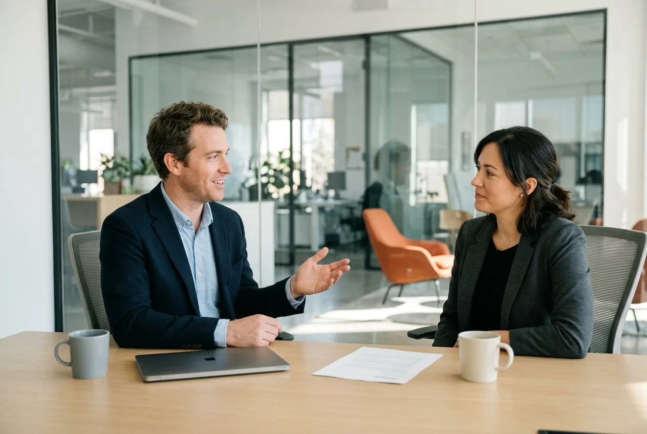 KORE1 staffing recruiter meeting with hiring manager to scope Terraform engineer requirements and platform context