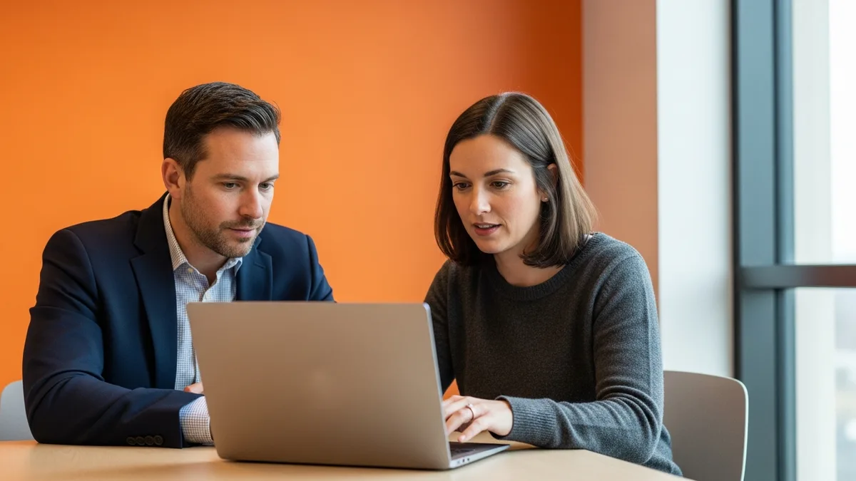 Hiring manager and recruiter reviewing semiconductor engineer candidate profiles after AMD layoffs 2026
